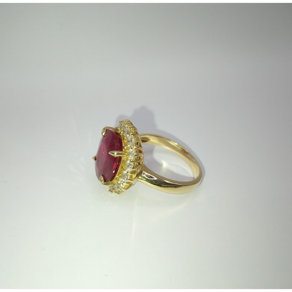 14kt Yellow Gold Ruby Dimond Ring (Pointy Prongs) - Picture 3 of 9